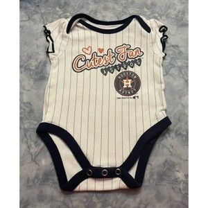 MLB Houston Astros Baseball Baby Girl “Cutest Fan” Onesie Outfit Size 0-3 months